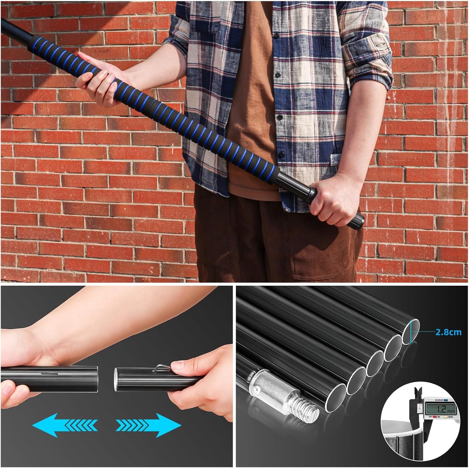 26FT Window Cleaning Brush Kit, 4-26ft Adjustable Water Fed Pole Kit, Solar Panel Cleaning Brush and Pole, Window Roof Solar Panel Washing Cleaner Equipment Kit