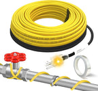 18 Ft Pipe Heat Cable for Water Pipe Freeze Protection, Self-Regulating Heat Tape for Metal and Plastic Pipes, Anti-Freeze Pipe Heating Trace System 6W/Ft 120V