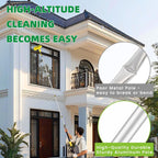 213'' Long Reach Window Squeegee with Telescoping Extension Pole,2 in 1 Shower Cleaning with Telescopic Pole, Extension Washing Tool with Rotatable Clean Head for Indoor/Outdoor High Window Glass