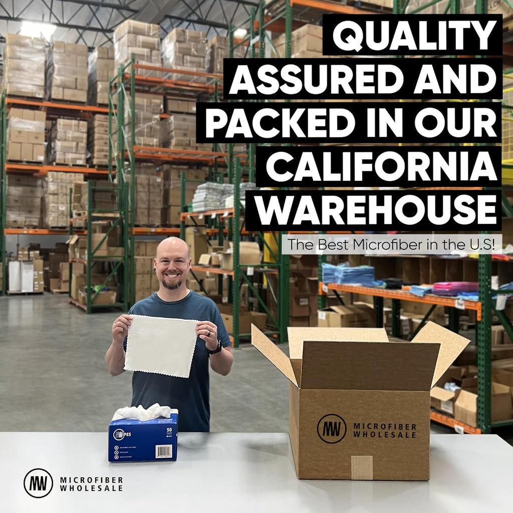 Black Microfiber Shop Towels | MWipes Reusable Shop Rags | 50 Rags in a Box | Super Absorbent, Machine Washable Hundreds of Times | Automotive, Paint, Industrial, Detailing