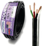 NATIONAL Wire & Cable – 16 AWG 4-Conductor Premium Copper Wire, 25 ft, Stranded | Made in USA, Heavy-Duty Flexible Jacket | LED, Lights, DIY Projects, Low Voltage Wiring, Indoor and Outdoor Use