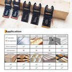 FEWELL 55PCS Oscillating Saw Blades, Universal Titanium Multitool Blades for Hard Materials, Metal, Wood, Plastic, Nails,Curved Edge Oscillating Saw Blades, Fits Most Tools