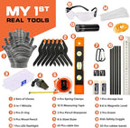 INCLY 95 PCS Real Tool Set, Small Real Hand Tools Kit, Construction Learning Tools Hammer Screwdriver for Home DIY Building and Woodworking,Come with Tool Belt & Bag