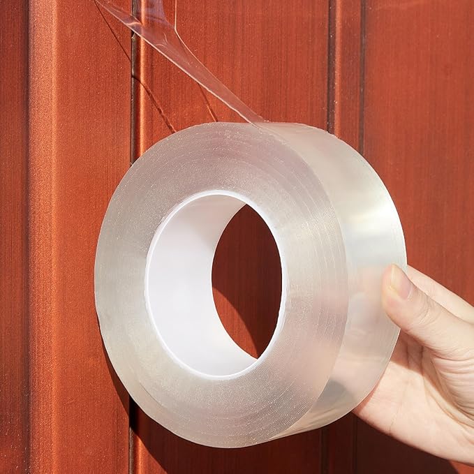 HSTECH Transparent Window Weather Sealing Tape, 2IN x 66FT, Clear Window Draft Isolation Sealing Film Tape for Door Draft Stopper Adhesive Tape, Doors Windows and Shower Glass Gaps