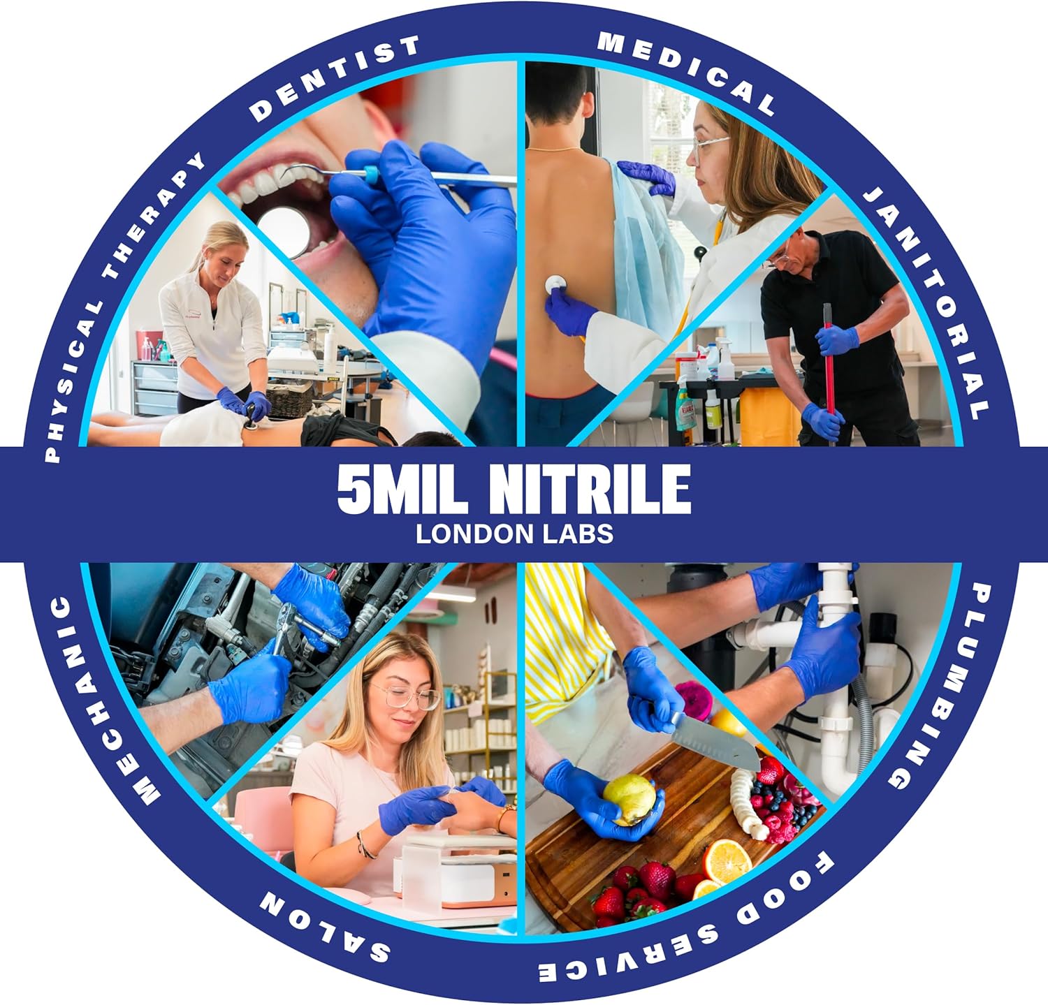 Cobalt Blue 5 Mil Nitrile Exam Gloves Disposable Latex Free | Medical Rubber Gloves for Doctors, EMT, First Aid Kit, Food Service & Cleaning | Bulk Case of (1000 CT)