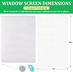 Windows Screen Replacement and Screen Door Repair Kit, 6Pcs Window Screen Fiberglass Mesh Kit - Window Screen & Screen Door Mesh & Screen Porch Repair Kit (White, 59" x 106")