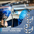 Exhaust Tacking Band Clamp-On Set, 2.5-Inch and 3-Inch Dual-Size Welding Clamps, Universal Clamps for Welding Fabrication and Exhaust Pipe Repair