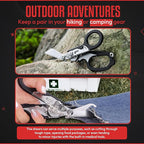 Heavy Duty 6 in 1 Multipurpose Emergency Trauma Shears Scissors with Holster - Outdoor Camping Rescue Tools with Glass Breaker & Strap Cutter Stainless Steel Foldable Scissors Pliers Silver