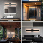 TODOLUZ 2-Pack 32-Inch LED Outdoor Wall Light Fixture, 24W IP65 Waterproof Exterior Linear Wall Mount Lighting, 5 Color Temperature Mode (3000K/3500K/4500K/5000K/6000K)