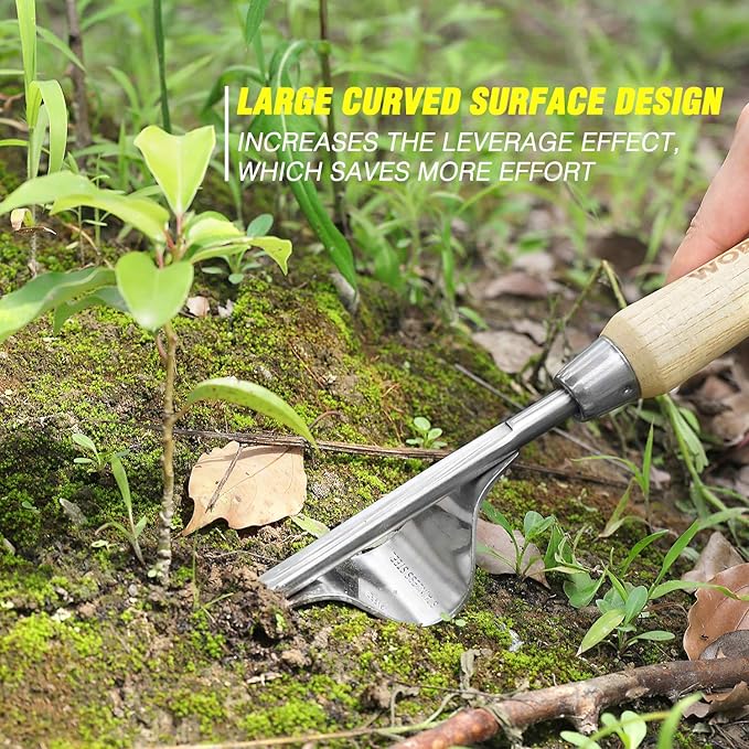 WORKPRO Garden Tools Set, 8 Piece, Stainless Steel Heavy Duty Gardening Tools with Wooden Handle, Including Garden Tote, Gloves, Trowel, Hand Weeder, Cultivator and More-Gardening Gifts For Women Men