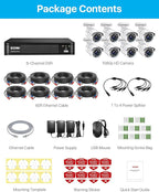 ZOSI 1080p H.265+ Security Camera System for Home, 5MP Lite 8 Channel CCTV DVR and 8 x 1080p Weatherproof Bullet Cameras Outdoor Indoor with 120ft Night Vision and 105°Wide Angle (No HDD Included)