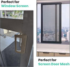 tonchean 98.4 feet x 47.2 inch Windows Screen Mesh Roll Replacement, 304 Stainless Steel Window Screen Mesh for Porch Patio Sliding Door Screening(Black, 20 Mesh)