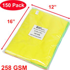 Simple Houseware Microfiber Cleaning Cloth 150 Pack, 12" x 16", 4 Colors
