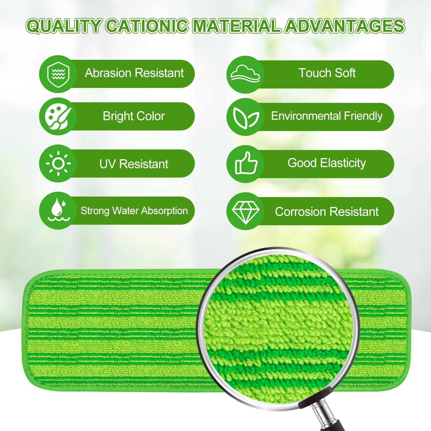 Upgraded Reusable Mop Pads Compatible with Swiffer PowerMop, Mop Refill Pads Replacement for Swiffer Power Mop Spray Mopping Pads for Multi-Surface Floor Cleaning, Quality Cationic Material & Washable