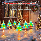 25" Larger Outdoor Christmas Decorations, 12 Pack Colorful Solar Candy Cane Christmas Tree Lights with 10 Lighting Modes and Bright 204 LED, Waterproof Solar Christmas Tree for Pathway Yard