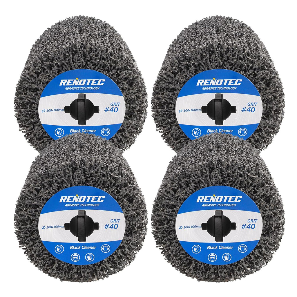 4" Black Cleaner, 100x100mm, 4 Pcs Pack, Metal Surface Cleaning, Rust Remove, Oxidation Paint Removal.