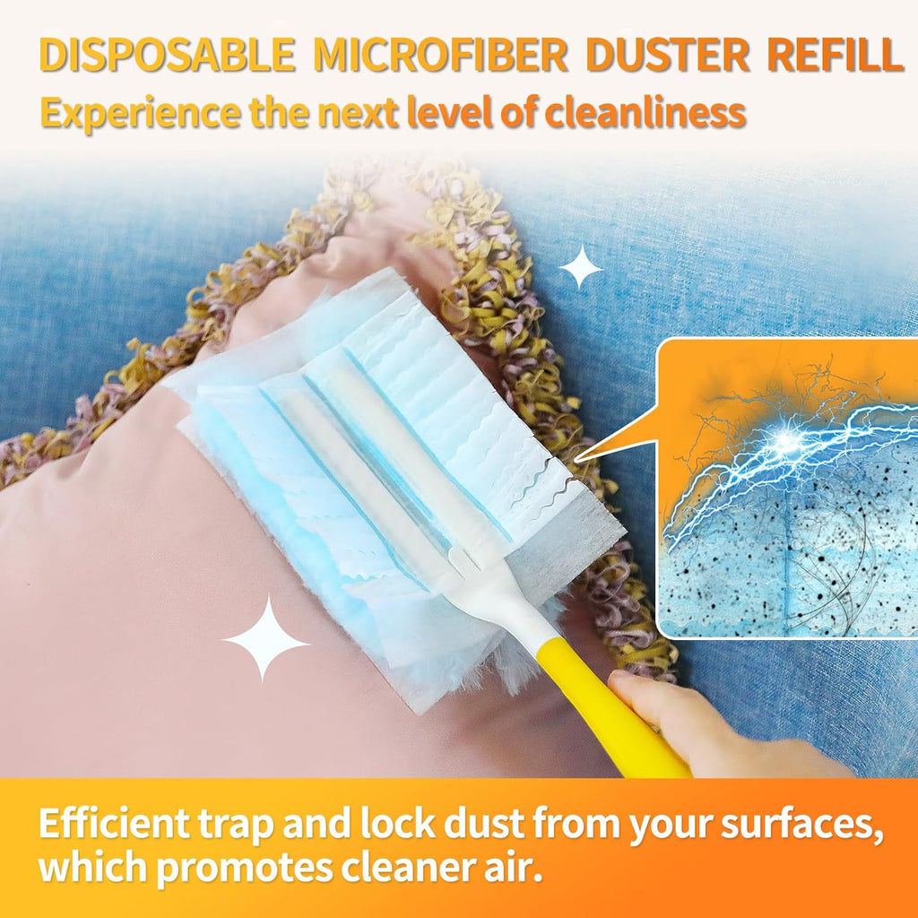 30 Count Electrostatic Duster Refills Compatible with S wiffer Duster,Multi-Surface Dusting Refills,Microfibre Dusters for Cleaning, Unscented