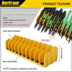 HURRICANE Pliers Organizer Rack - 10-Slot Extendable Tool Organizer, Non-Slip Rubber Base, Yellow, Fit 3" H, 1 Pack
