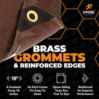 Xpose Safety Super Heavy-Duty 10' x 12' Brown Poly Tarp (2-Pack) - 16 Mil Waterproof & UV Resistant, Rip-Proof with Reinforced Edges & Grommets