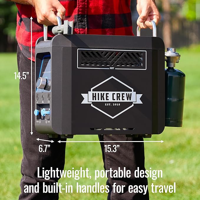 Hike Crew Propane Water Heater & Shower Pump | Rechargeable Portable Outdoor Water System w/Shower Head Attachment for Instant Hot Water While Camping, Hiking, Glamping & Vacationing