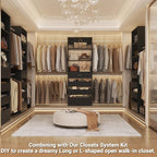 Aheaplus Closet System Set of 2, 4-9Ft Wood Closet Organizer with Drawers & Shelves, Closet Organizer System with 8 Hanging Rods, Walk-in Closets Organizer Wardrobe Closet Rack, Black1