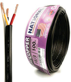 NATIONAL Wire & Cable – 18 AWG 3-Conductor Premium Copper Wire, 100 ft, Stranded | Made in USA, Flexible Jacket | LED Strips, Electronics, Low Voltage, DIY Projects, Indoor and Outdoor Use