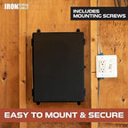 Iron Forge Cable Waterproof Junction Box - Outdoor Enclosure - Boxes with Mounting Plate, Wall Brackets, Hinged Black Panel Cover - IP65-15x11x6 Inch
