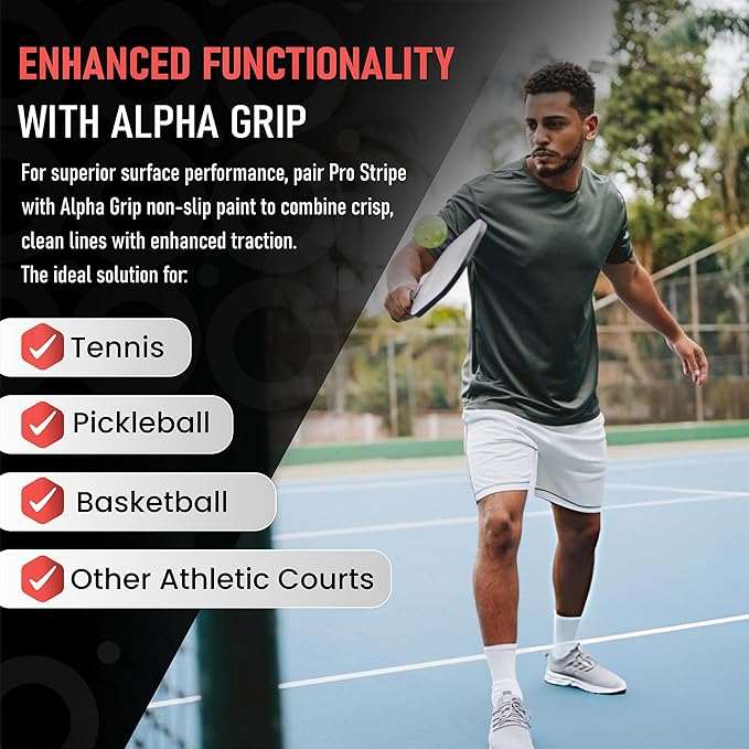 Pro Stripe Line Marking Paint – Courts, Parking Lots & Surface Restoration - (White, 1 Quart)