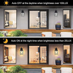 WIHTU 2-Pack Dusk to Dawn Outdoor Wall Lights, Sensor Exterior Light Fixtures, Porch Lights, Black Waterproof Wall Sconces, Outside Lighting for Garage, Front Door