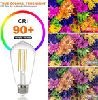 Kawaya E26 LED Edison Bulbs: 6W Equivalent 60 Watt Dimmable LED Light Bulbs - Vintage Warm Lights 2700k 800 Lumens High Brightness Filament Bulbs with 90+ CRI (12)