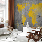 artgeist Wall Mural World Map 116x83 in - XXL Peel and Stick Self-Adhesive Wallpaper Removable Large Sticker Foil Wall Decor Print Picture Image Design Map of The World k-A-0494-a-a