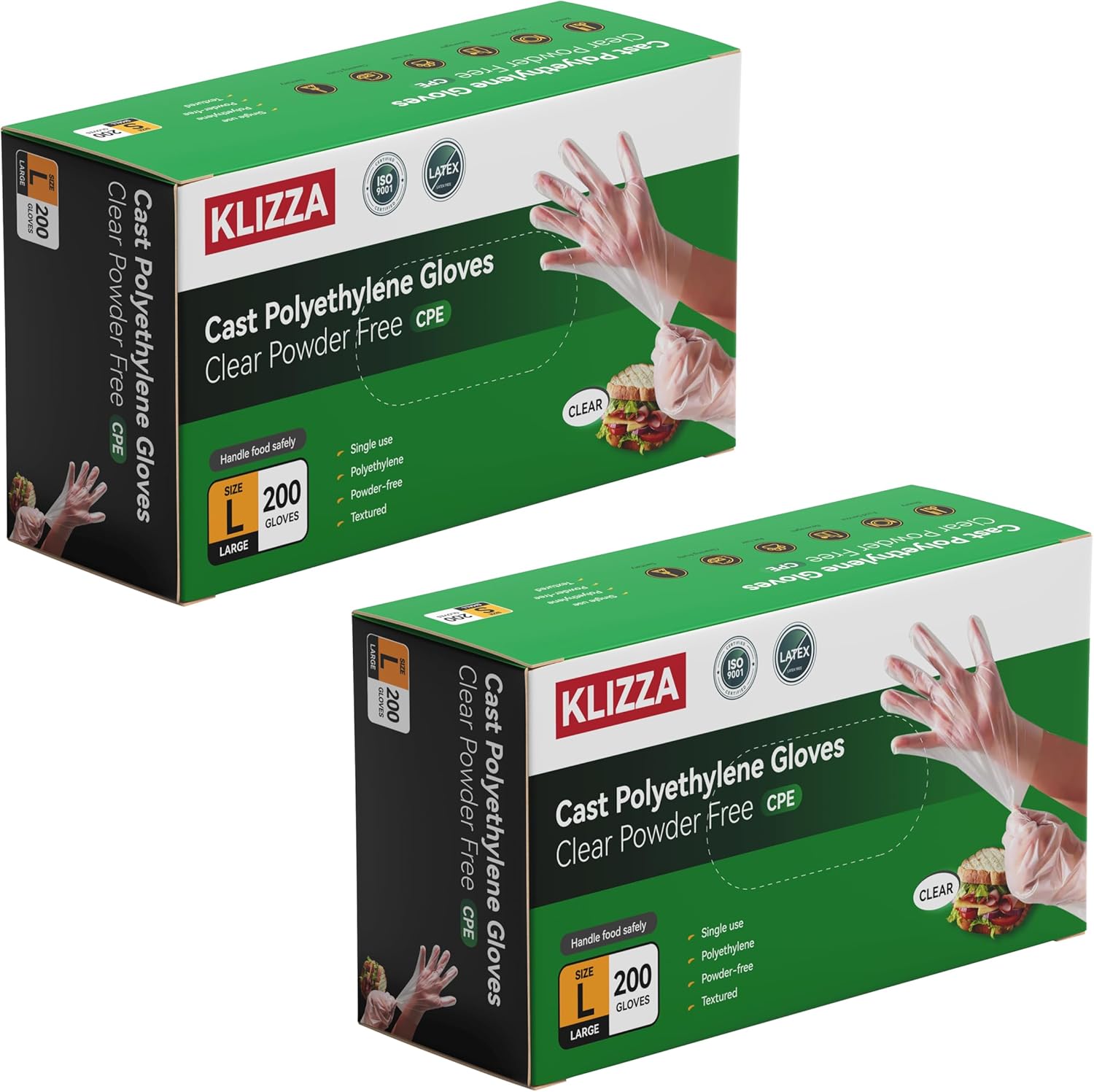 Plastic Gloves Disposable, Latex-Free, Powder Free, Clear Gloves Safe for Cooking, Food Prep, Kitchen,Cleaning