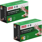 Plastic Gloves Disposable, Latex-Free, Powder Free, Clear Gloves Safe for Cooking, Food Prep, Kitchen,Cleaning