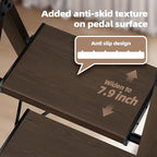 HillhutApex 4 Step Foldable Aluminum Step Ladder with Handgrip, Anti-Slip Pedal, 330lbs Capacity, Lightweight & Portable for Home, Kitchen, Office, Garage (Walnut)