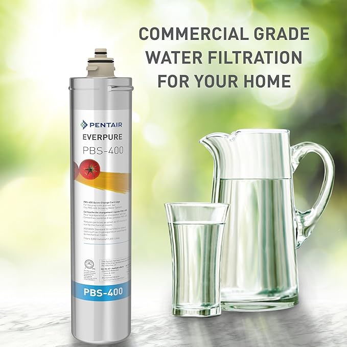 Pentair Everpure PBS-400 Quick-Change Filter Cartridge, EV927086, For Use In Everpure PBS-400 Drinking Water System, 3,000 Gallon Capacity, 0.5 Micron