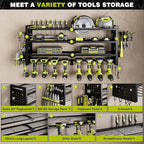 Power Tool Organizer Wall Mount,Cordless Drill Organizer,4 Layers Large Capacity Tool Rack with 8 Drill Holders (BLACK)