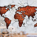 artgeist Wall Mural World Map 154x110 in - XXL Peel and Stick Self-Adhesive Wallpaper Removable Large Sticker Foil Wall Decor Print Picture Image Design Map of The World k-A-0495-a-a