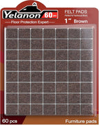 Yelanon Felt Furniture Pads -60 Pcs Premium Felt Pads for Chair Legs Furniture, Floor Protectors for Hardwood Floors, Brown