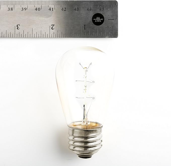 Hometown Evolution, Inc. E26 Outdoor Commercial String Lights with Suspended Socket for Weatherproof Heavy Duty Vintage Outside Lighting (S14 Zig Zag Edison 11 Watt Bulbs, 50 Foot 25 Socket)