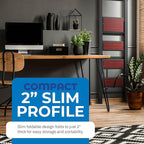 Step Ladder 4 Step Folding, Decorative - Beautiful Mahogany & Black Aluminum, Ultra Slim Profile, Anti Slip Steps, Sturdy-Portable for Home, Office, Kitchen, Photography Use,by SORFEY