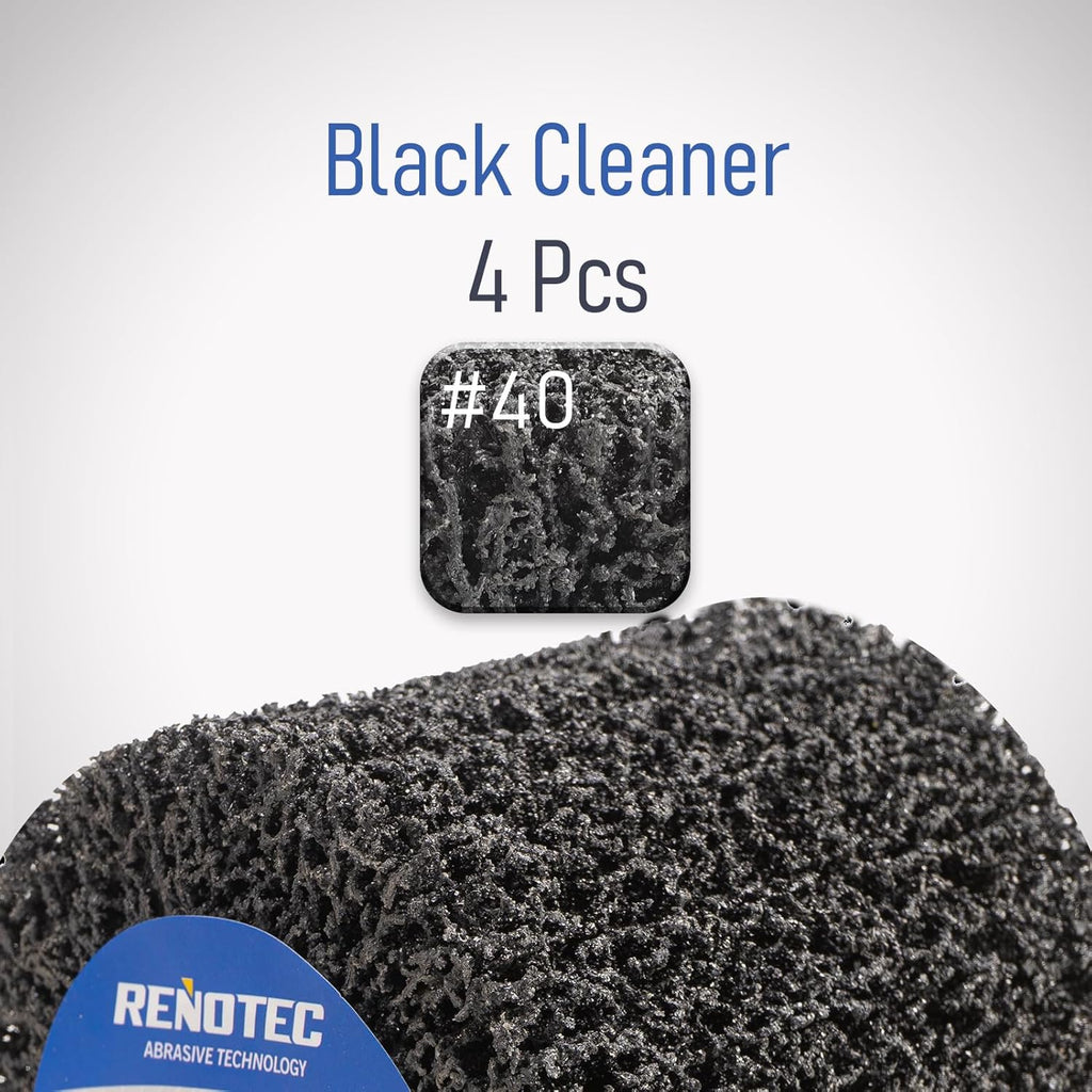 4" Black Cleaner, 100x100mm, 4 Pcs Pack, Metal Surface Cleaning, Rust Remove, Oxidation Paint Removal.