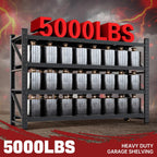 5000LBS Storage Shelves,71" W Garage Shelving Heavy Duty Metal Adjustable Garage Shelves, Shelving Units Industrial Shelving for Warehouse,71" W x 24" D x 69" H,Black