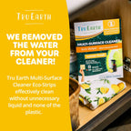 Tru Earth Multi-Surface Cleaner Eco-Strips | All Purpose Cleaner Concentrate for Multi-Use, Fresh Lemon Scent, 8 Strips
