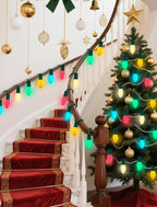 25 Pack C9 Multicolor Christmas Light Bulbs, C9 Incandescent Replacement Bulbs for Christmas String Light, Candle Lamps, E17 Intermediate Base, 7Watt