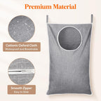 Lifewit 2 Pack Over Door Laundry Hamper, Large Collapsible Hanging Laundry Hamper, Hanging Laundry Basket Bag for Bathroom Bedroom Dirty Clothes Storage Organizer, Light Gray