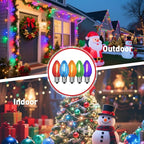 12Pack C7 Replacement Bulbs, Multicolor LED Christmas Light Bulbs for Outdoor String Lights, Patio Wedding Party Decor with E12 Candelabra Base