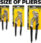 Olympia Tools Tongue and Groove Pliers, Straight Jaw Pliers with Cushion grip, 5 Jaw positions, 1.7" Jaw Capacity, Water pump plier (8-Inch)