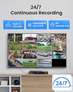 ZOSI 16CH 4K PoE Security Camera System,8pcs 8MP Outdoor Indoor Cameras,Person Vehicle Detection,People Counting,One-Way Audio,100ft Night Vision,16Port 32-Channel NVR with 4TB HDD for 24/7 Recording