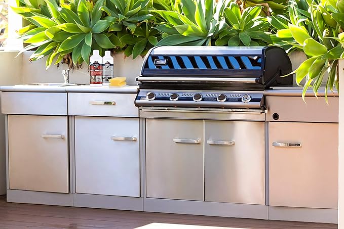 CLEAN MY STEEL Stainless Steel Rust Stain Remover & Cleaner Kit, NSF Safe for Food Areas. Includes Cleaner for Commercial Equipment, Appliances, Gloves & Sponge (8.5 oz)