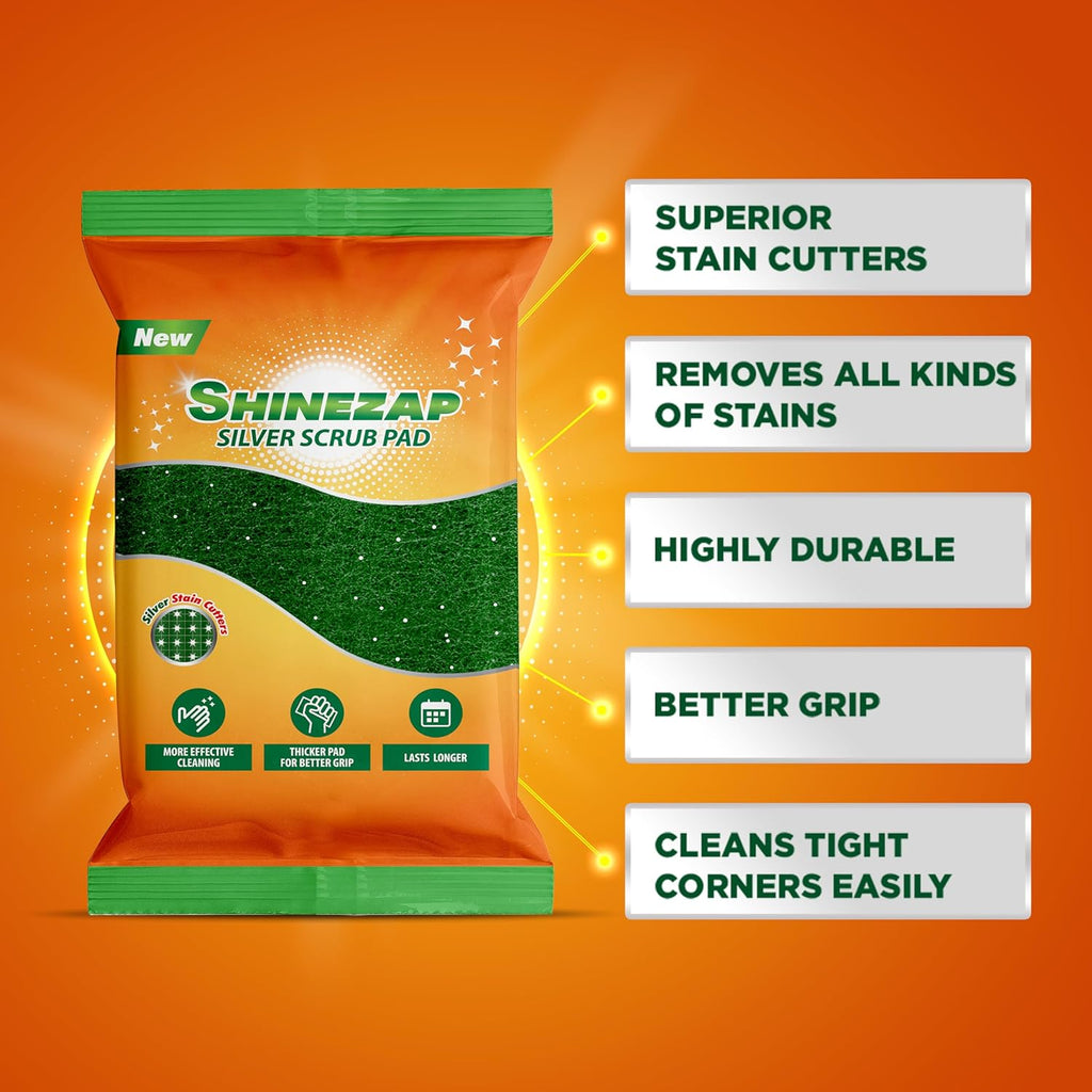 12 PCS Heavy Duty Scour Pads, Non Abrasive Green Nylon Reusable Scrub Pads for Kitchen, Sink, Dishes, Garage and Multipurpose Cleaning